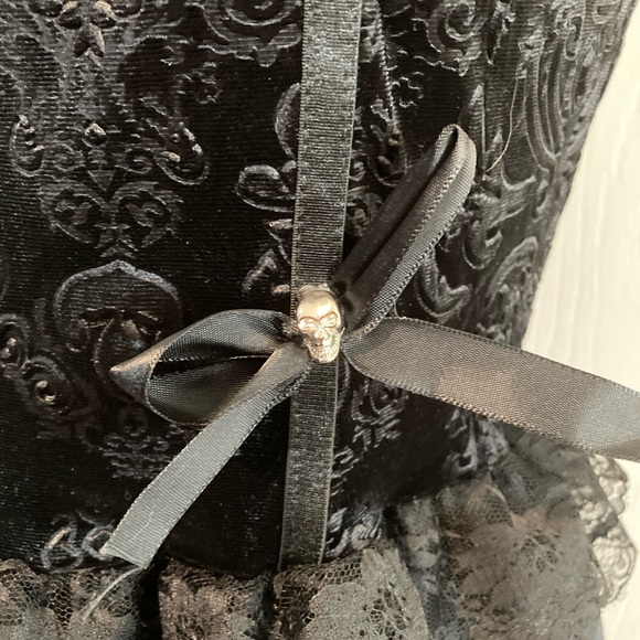 🎃NWT DOSE black sleeveless maxi  gothic 3 different fabrics dress XL - Picture 5 of 16